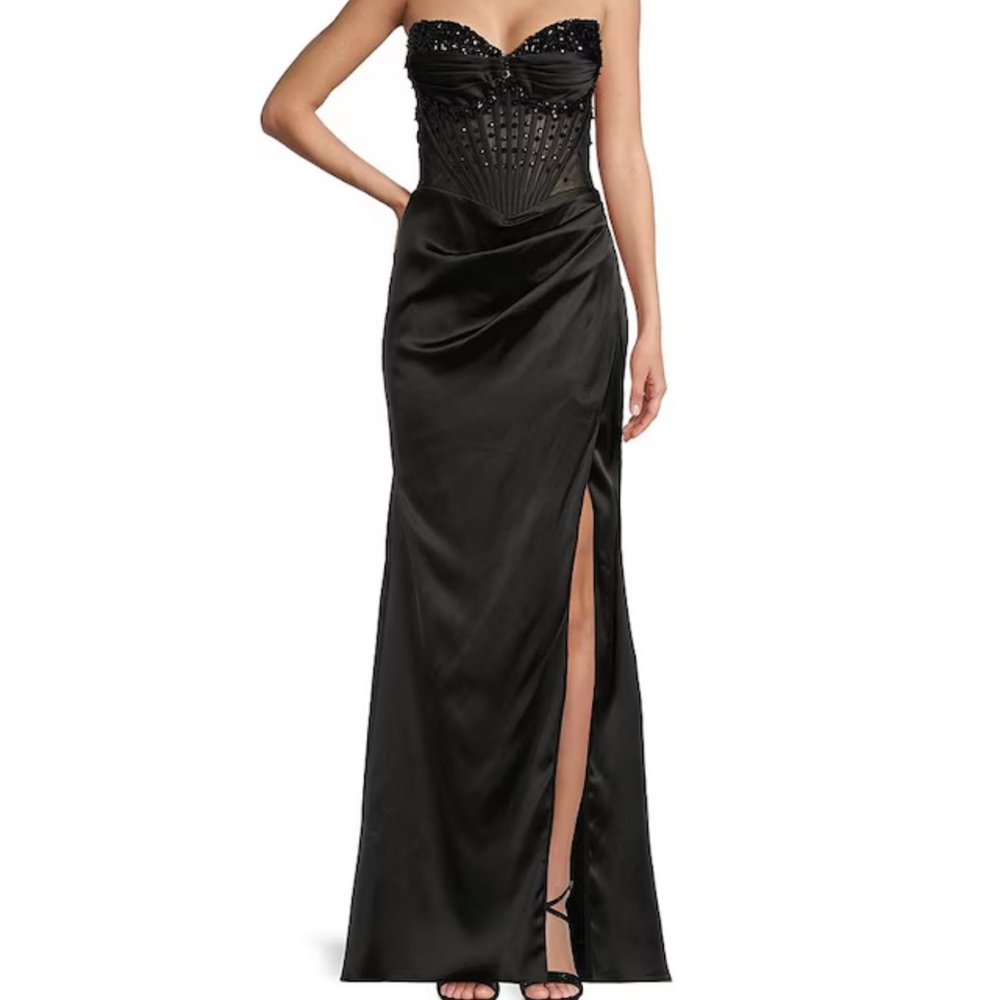 GB Girls Black Strapless Dress